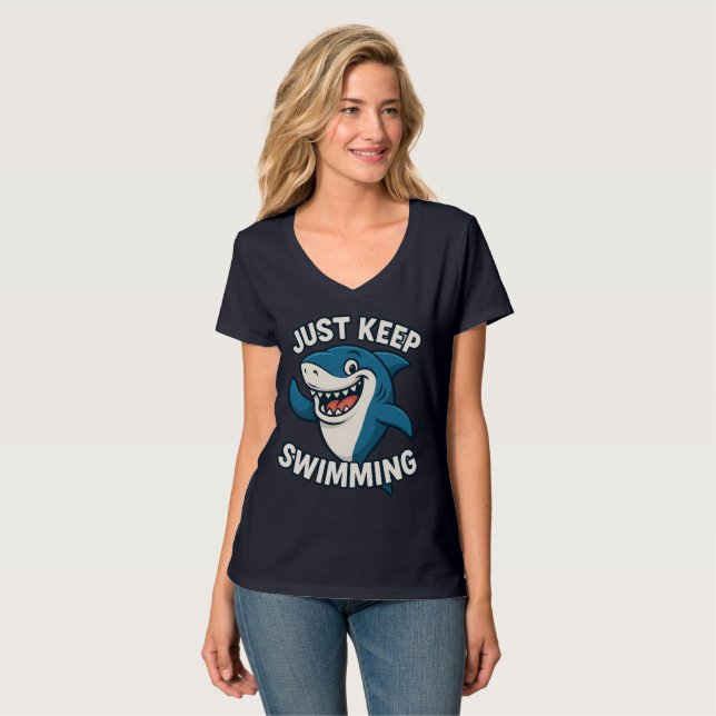 Camiseta Continue nadando (Frente Completa)