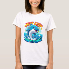 Camiseta Continue nadando golfinho