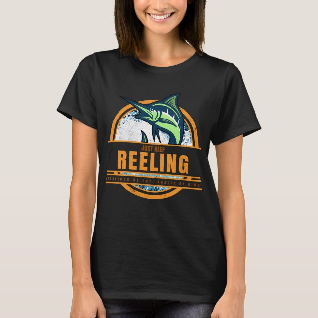 Camiseta Continue Rebolcando. Diversão na Pesca (Frente)