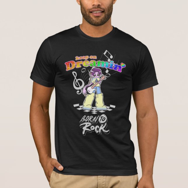 Camiseta Continue Sonhando Guitarrista de Anime Y2K  (Frente)