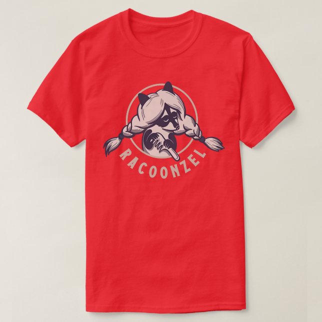 Camiseta Conto de fada engraçado Racoonzel (Frente do Design)