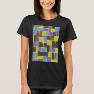 Camiseta Contorno Branco Contemporâneo Retângulo E Quadrado