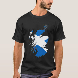 Camiseta Contorno da Escócia Sobreposto com o Saltire