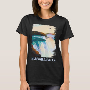 Camiseta Contorno da Silhueta da Paisagem Urbana de Niagara