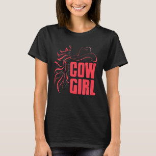 Camiseta Contorno de Cabeça de Cavalo Western Cowgirl