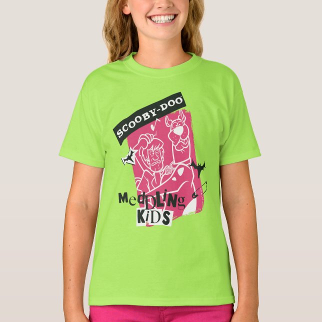 Camiseta Contorno de Crianças com Medalhas Shaggy e Scooby  (Frente)