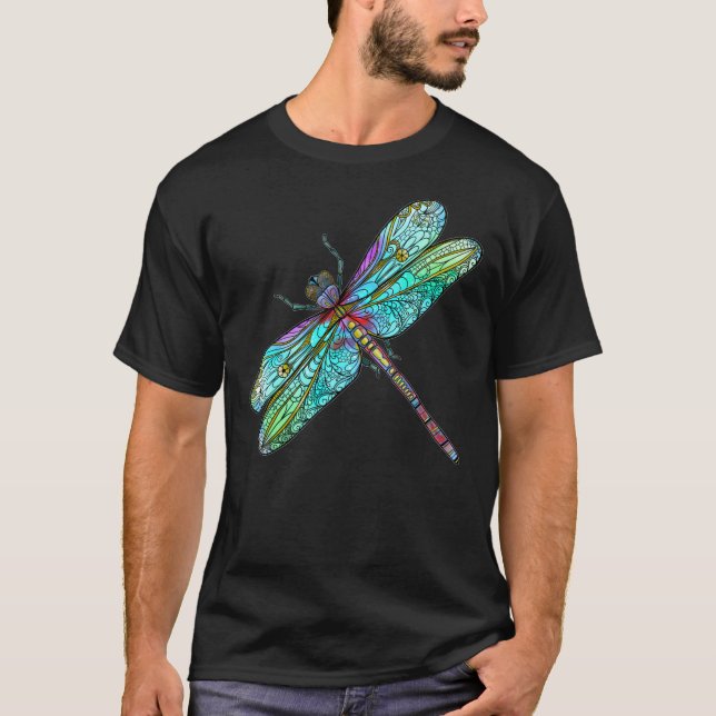 Camiseta Contorno De Dragonfly Com Ornamentados (Frente)