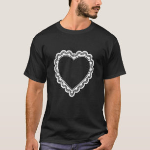 Camiseta Contorno do Coração Estético Trendy