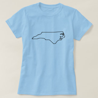 Camiseta Contorno do Estado da Carolina do Norte