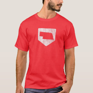 Camiseta Contorno do Estado da Placa Lar legal de Baseball