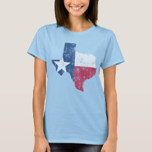 Camiseta Contorno do Estado de Cute Vintage no Texas Flag