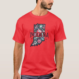 Camiseta Contorno do Estado de Indiana 2