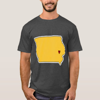 Camiseta Contorno do Estado de Iowa City