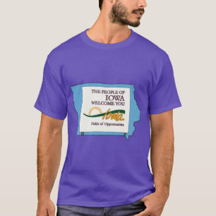Camiseta Contorno do estado de Iowa Super dimensionado