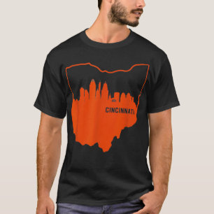 Camiseta Contorno do Estado de Ohio legal Orange Cincinnati