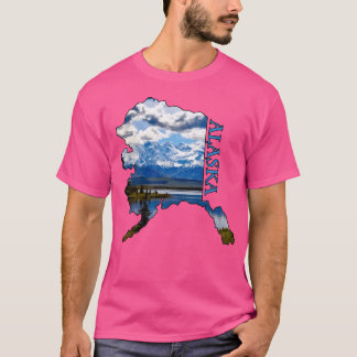 Camiseta Contorno do Estado do Alasca