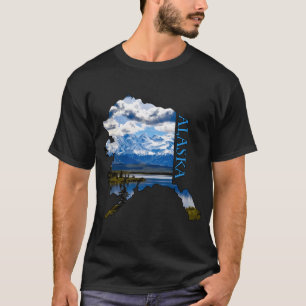 Camiseta Contorno do Estado do Alasca