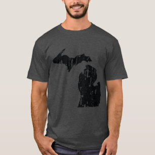 Camiseta Contorno do estado insatisfeito de Michigan superd