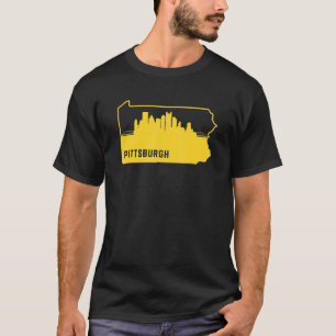 Camiseta Contorno do Estado legal Amarelo da Pensilvânia em