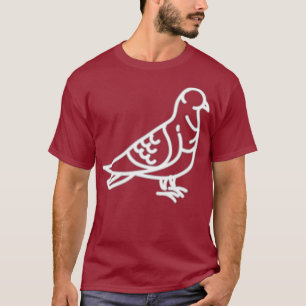 Camiseta Contorno do Ícone de Arte de Linha de Crachá Pig