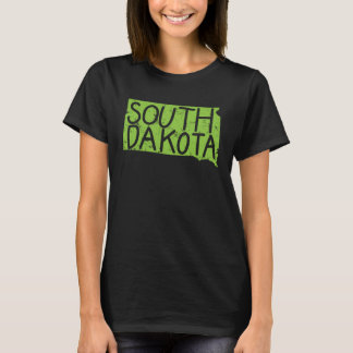 Camiseta Contorno do Mapa de Dakota do Sul EUA América