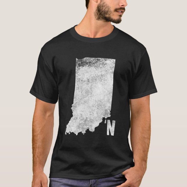 Camiseta Contorno do Mapa do Estado N do Apostrophe de Vint (Frente)