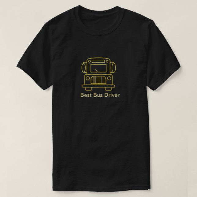 Camiseta Contorno do melhor barramento do Ouro de barrament (Frente do Design)