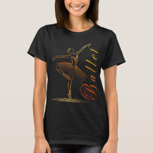 Camiseta Contorno Elegante de um Balé Ballerina Performance