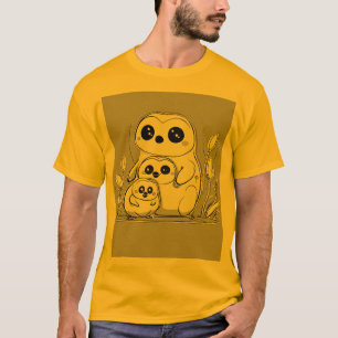 Camiseta contorno simples e formas panda design