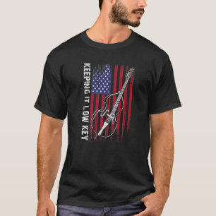 Camiseta Contrabaixo e Bandeira Americana para Baixistas
