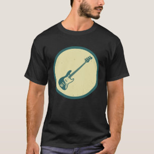 Camiseta Contrabaixo Retro Baixista Músico Vintage