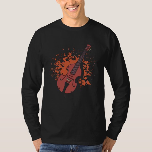 Camiseta Contrabass Jazz Music Musician Double Bass Player (Frente)