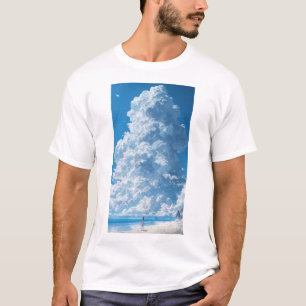 Camiseta Contraste Colorido com Diferença de Altura Elevada