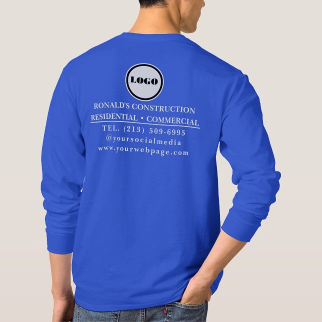 Camiseta Contrato de Construção Comercial de Empregados (Verso)