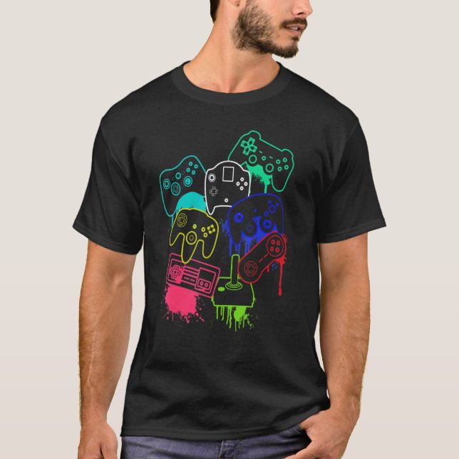 Camiseta Controla todos os controladores de jogos de vídeo  (Frente)