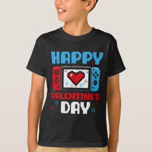 Camiseta Controlador de Dia dos Namorados Video Game Coraçã