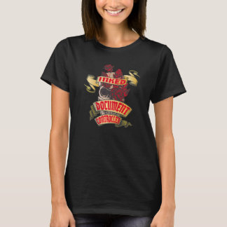 Camiseta Controlador de Documentos Tatuagem de Caveira e Ro