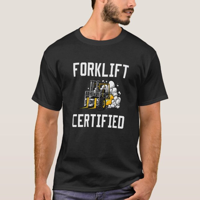 Camiseta Controlador de empilhadeira Certificado Forkelevad (Frente)