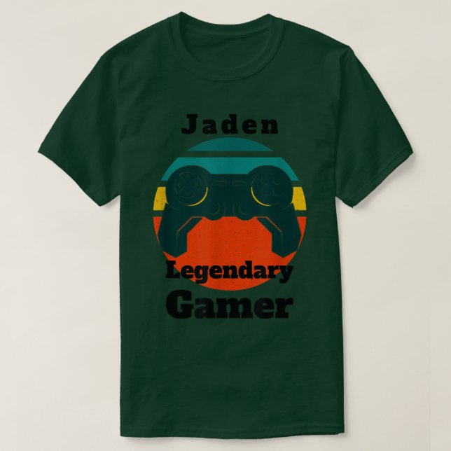 Camiseta Controlador de Jogador de Vídeo Jaden Legendary Ga (Frente do Design)
