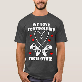 Camiseta Controlador de Jogo Corações Relacionamento de Jog