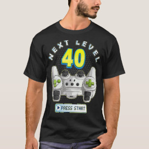 Camiseta Controlador de Jogo de Nível 40 para aniversário d
