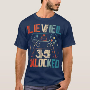 Camiseta Controlador de Jogo de Vídeo Desbloqueado Nível 35