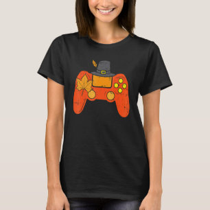 Camiseta Controlador de Jogo Peregrino Gamer Dia de Ação de