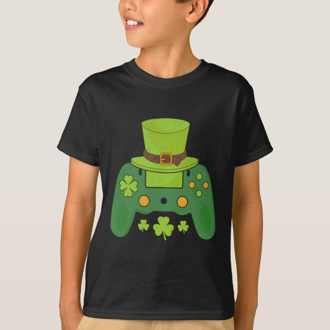 Camiseta Controlador de jogos Irish Gamer Boys Rua Feliz Pa (Frente)