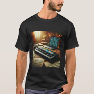 Camiseta Controlador de Teclado MIDI - Sintetizador Retro