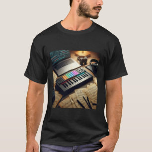 Camiseta Controlador de Teclado MIDI - Sintetizador Retro
