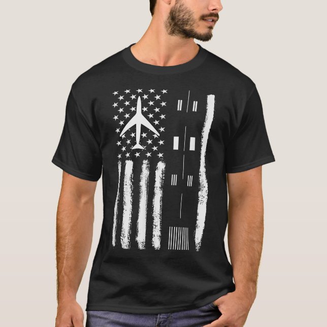 Camiseta Controlador de Tráfego Aéreo EUA Flag - ATC Outfit (Frente)