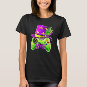 Camiseta Controlador de Video Game Divertido Mardi Gras Gam
