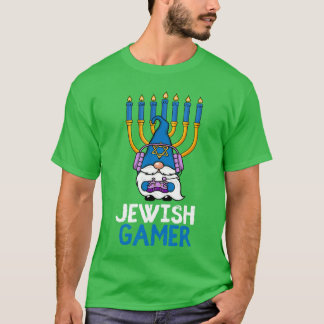 Camiseta Controlador de Video Game Gnomos do Hanukkah Velas