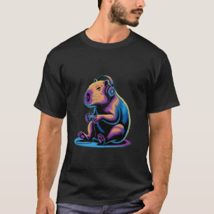 Camiseta Controlador de videogame capivara jogador engraçad